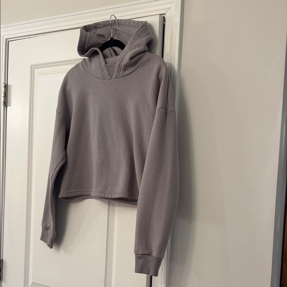 CRopped Gray Hoodie Large - Picture 2 of 4